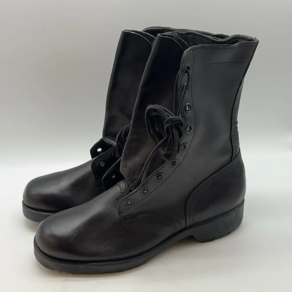 NOS Vintage PJ 1973 Ro Search Military Combat Boots Men 7W Black Leather Lace Up